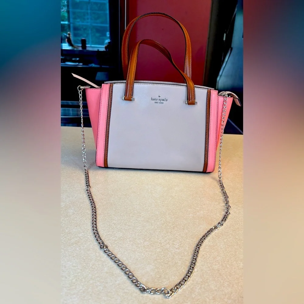 KATE SPADE Pink & Gray 2Way New York Tote Bag, NWOT